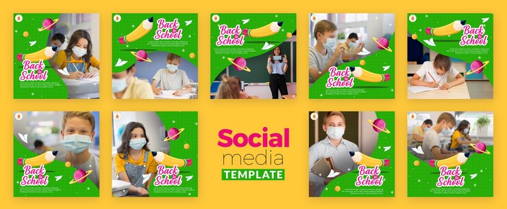 Free PSD back to school social media template