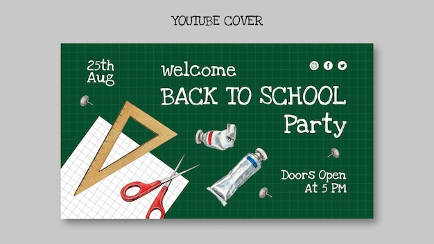 Free PSD back to school template design