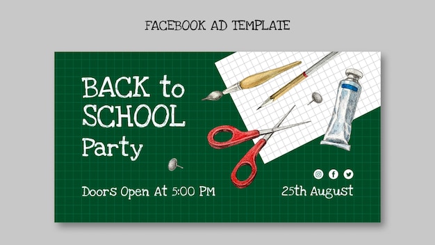 Free PSD back to school template design