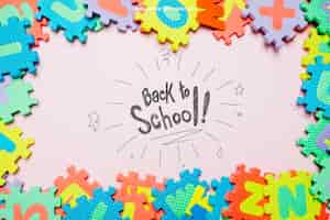 Free PSD back to school template with jigsaw