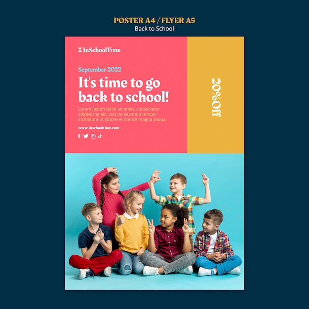 Back to school vertical poster template