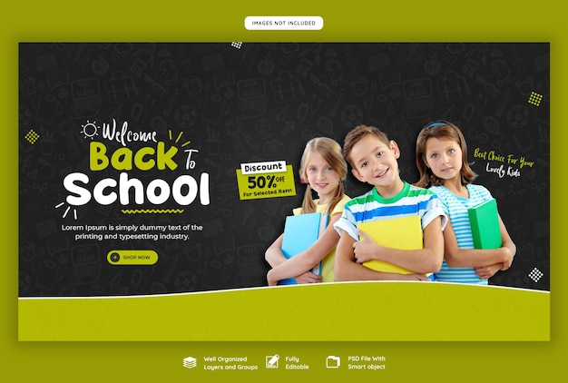 Back to school web banner template