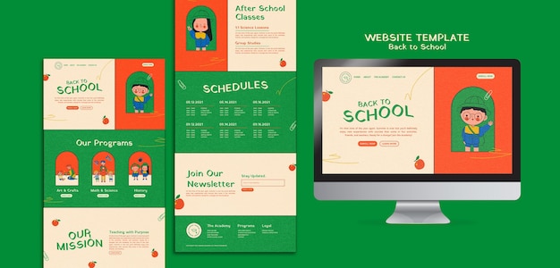 Free PSD back to school web template