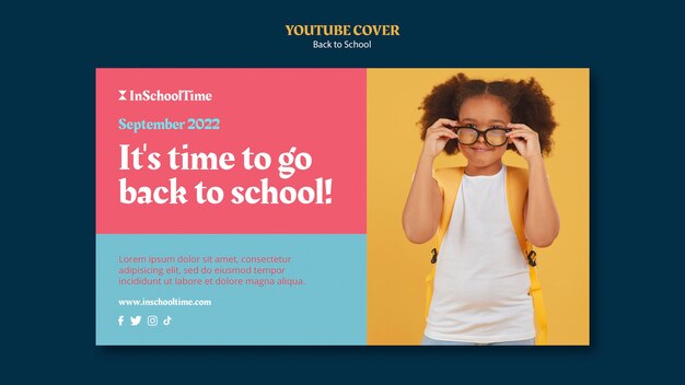 Back to school youtube cover template