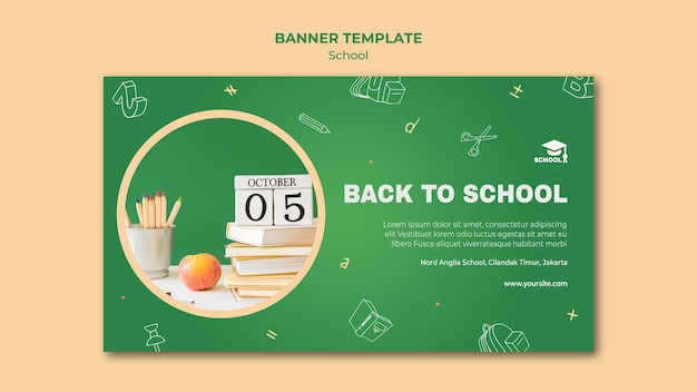無料PSD 学校に戻るバナーテンプレート