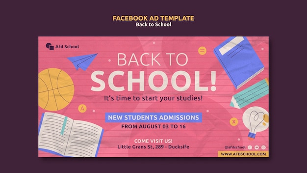 無料PSD 新学期のfacebookテンプレート