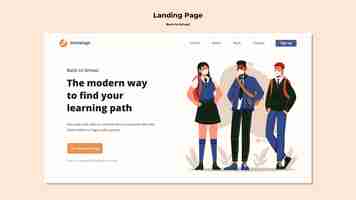 無料PSD 学校のランディングページに戻るテンプレート