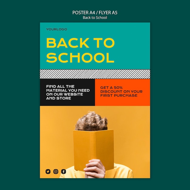 無料PSD 学校のポスターテンプレートデザインに戻る