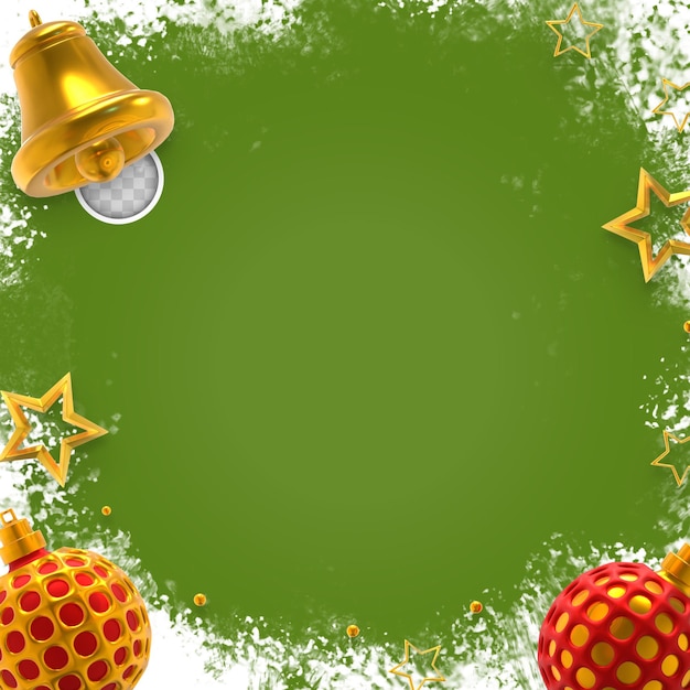 Free PSD background decorated with christmas decorations. 3d rendering