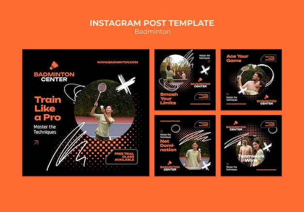 Free PSD badminton template design