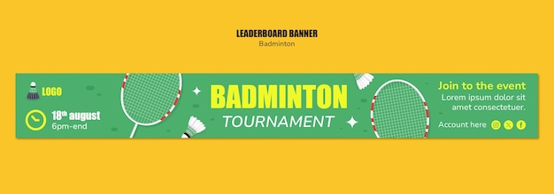 Free PSD badminton template design