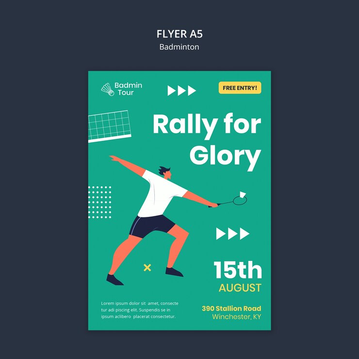 Free PSD badminton template design