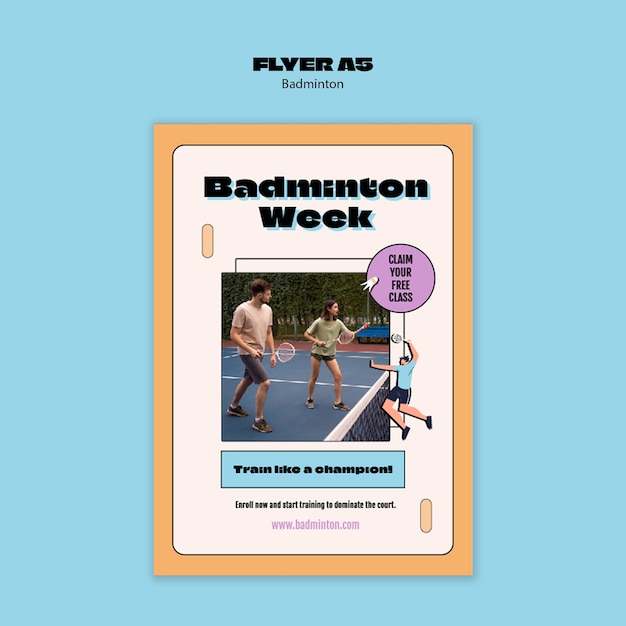 Free PSD badminton template design