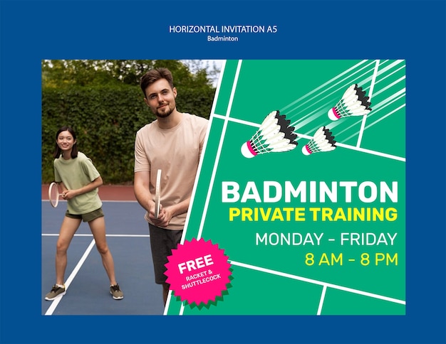 Free PSD badminton template design