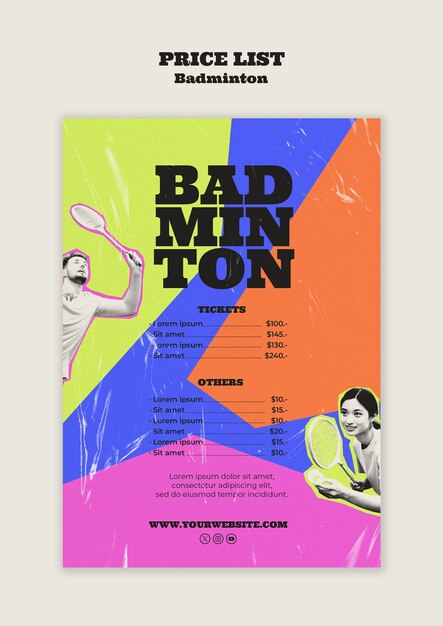 badminton template design