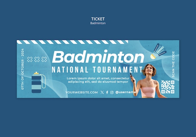 Free PSD badminton template design