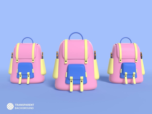 Bag icon isolated 3d render illustration