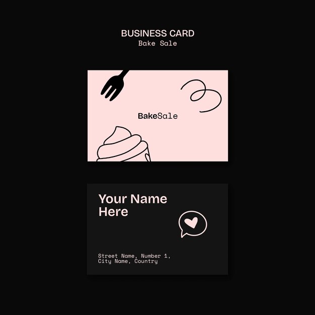 Bake sale business card template