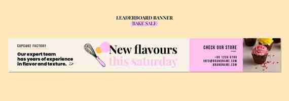 Free PSD bake sale leaderboard banner template