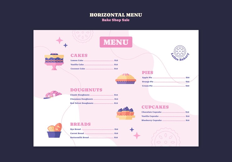 Free PSD bake sale menu template