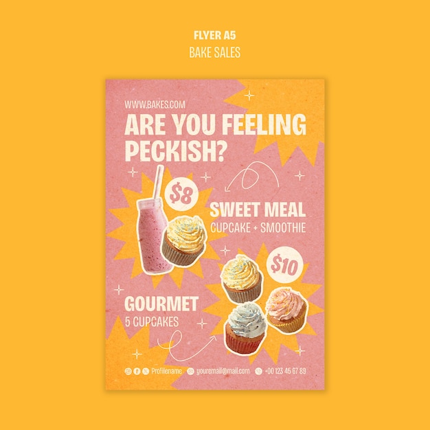 Free PSD bake sale poster  template