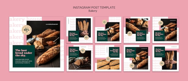 Free PSD baked goods instagram posts