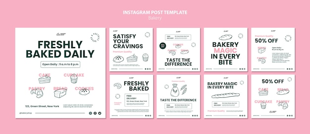 Free PSD baked goods instagram posts