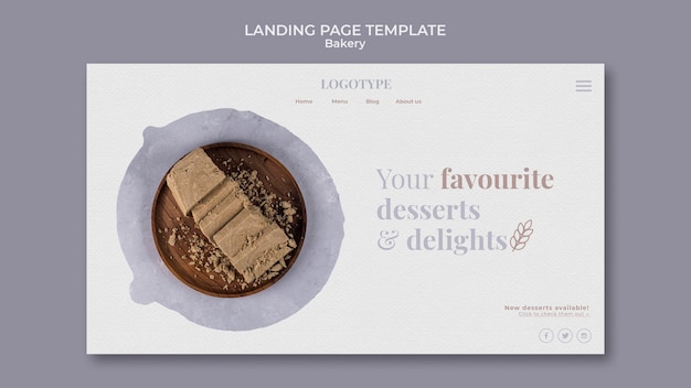 Free PSD bakery ad landing page template