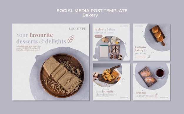 Bakery ad social media post template