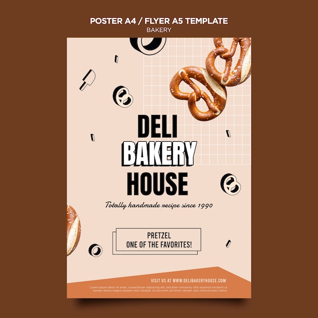 Free PSD bakery house poster template