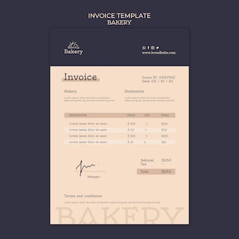 Bakery invoice design template