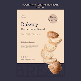 Шаблон дизайна плаката пекарни