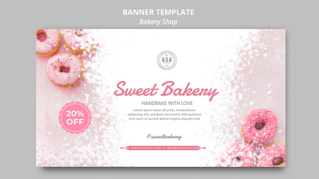 Free PSD bakery shop banner template deign