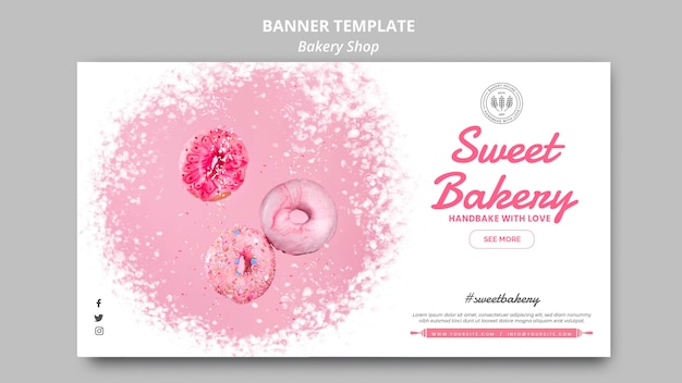 Free PSD bakery shop banner template style