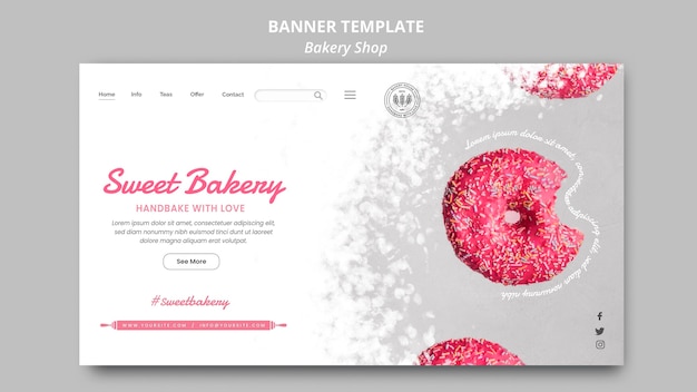 Free PSD bakery shop banner template