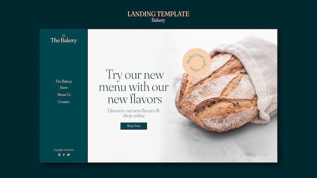 Bakery shop landing page template