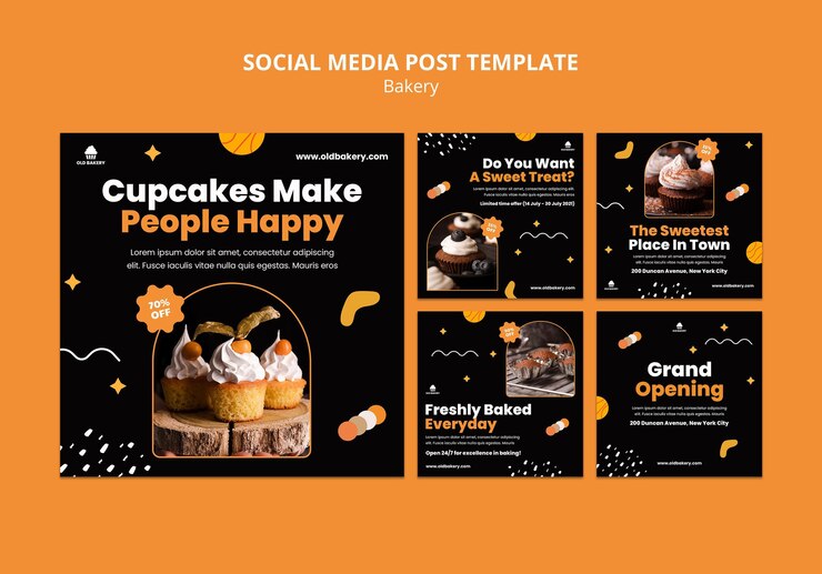 Free PSD bakery social media posts