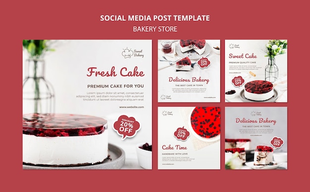 Free PSD bakery social media posts