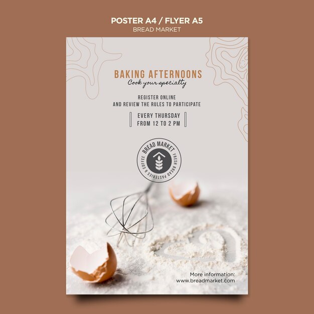 Baking bread poster template