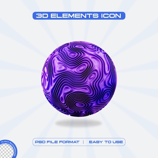 Free PSD ball abstract shape 3d render illustration