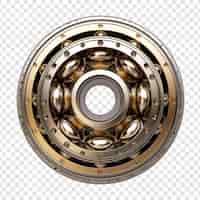 Free PSD ball bearing made of bronze with threads on the outside isolated on transparent background