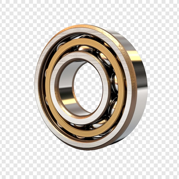 Free PSD ball bearing made of bronze with threads on the outside isolated on transparent background