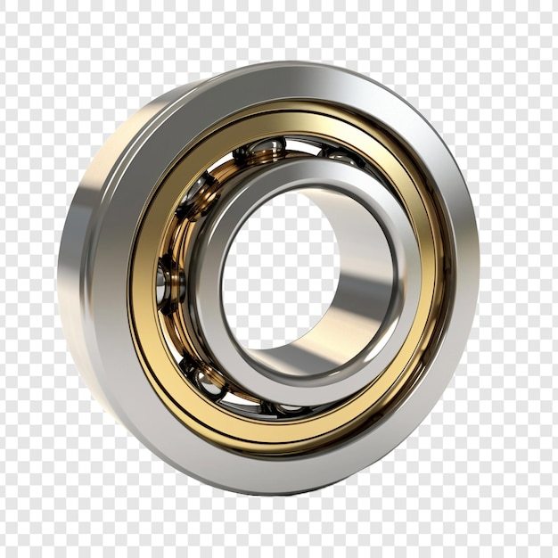 Free PSD ball bearing made of bronze with threads on the outside isolated on transparent background