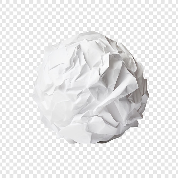 Una palla di carta isolata su uno sfondo trasparente