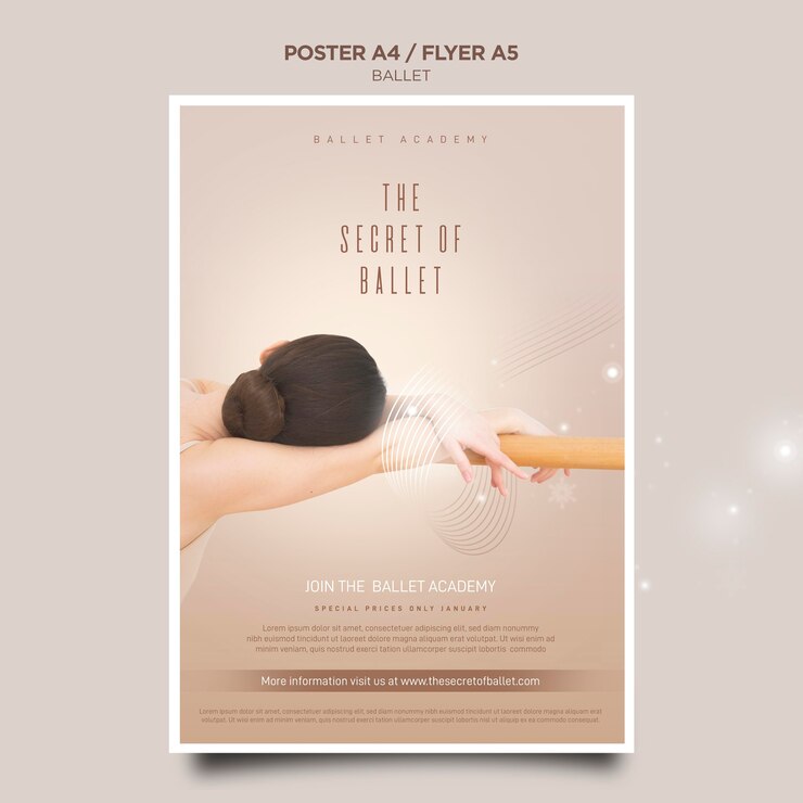 Free PSD ballerina concept poster template