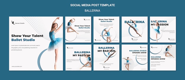 PSD gratuito post sui social media della ballerina