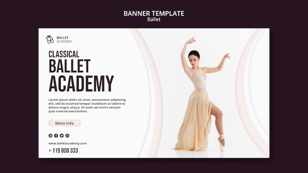 PSD gratuito modello di banner concetto di balletto