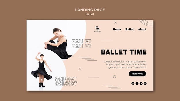 Free PSD ballet concept landing page template