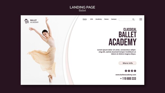 Ballet concept landing page template