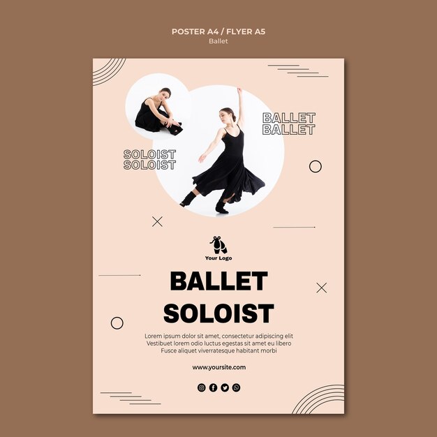 Free PSD ballet concept poster template